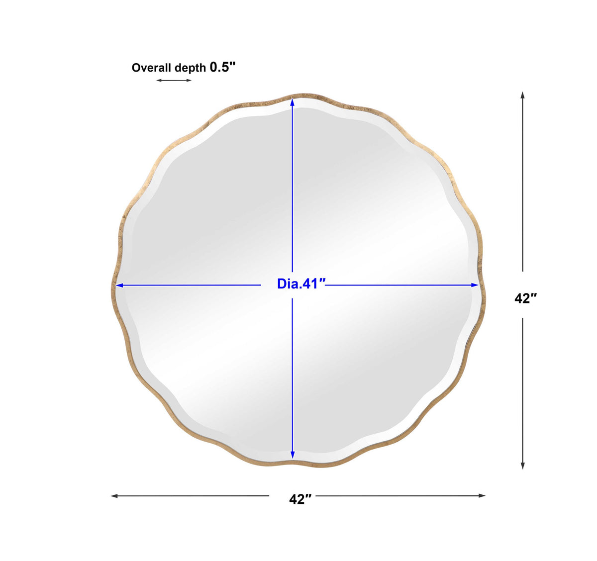ANETA ROUND MIRROR, GOLD - Hedi's Furniture
