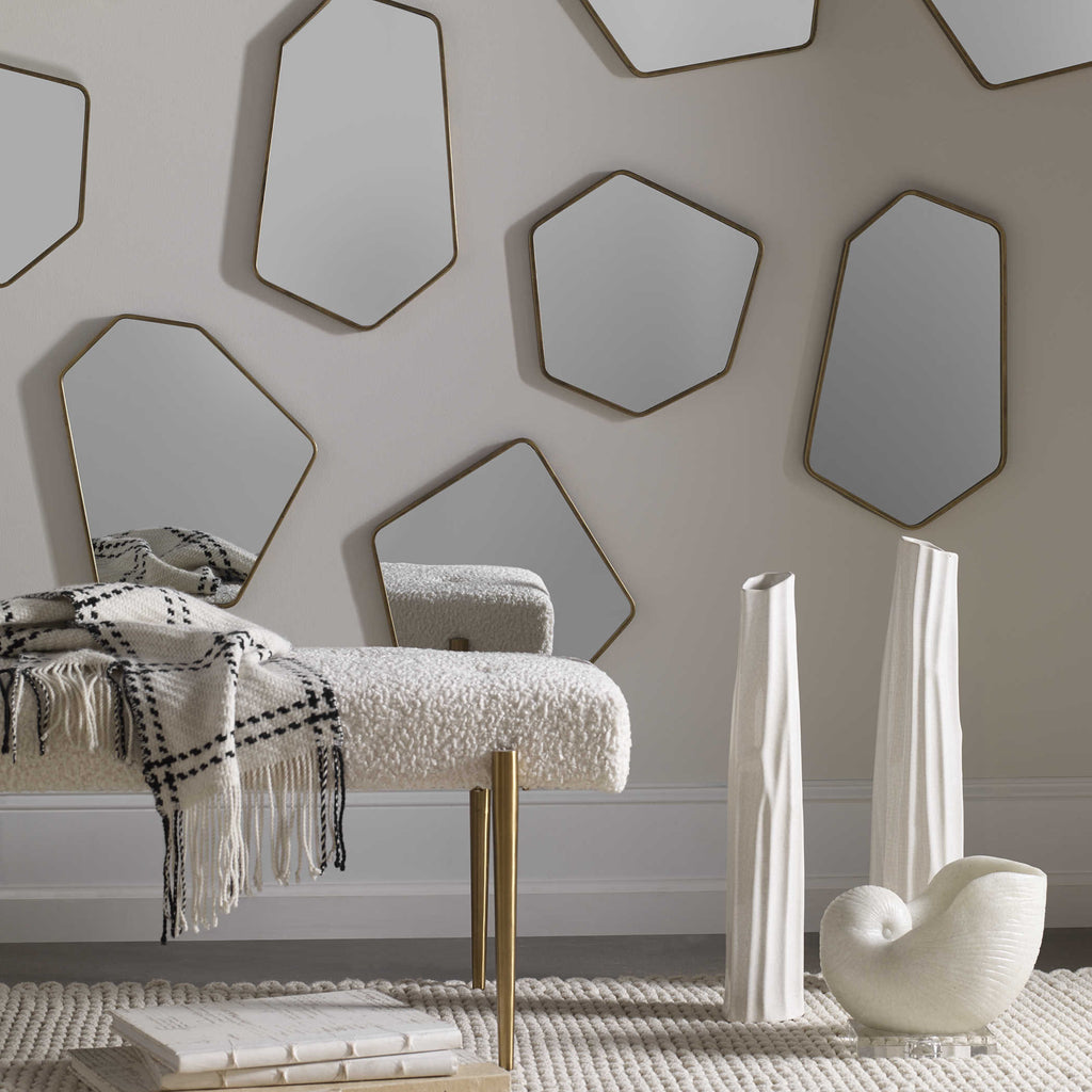 Linneah Mirrors, Gold, S/4 - Hedi's Furniture