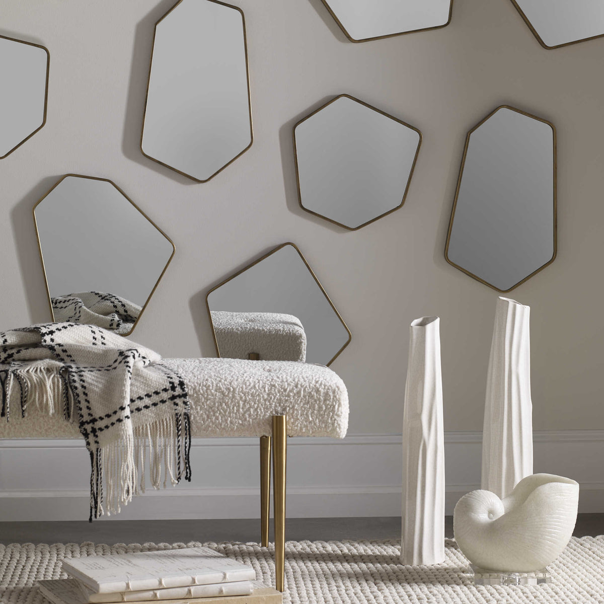 Linneah Mirrors, Gold, S/4 - Hedi's Furniture