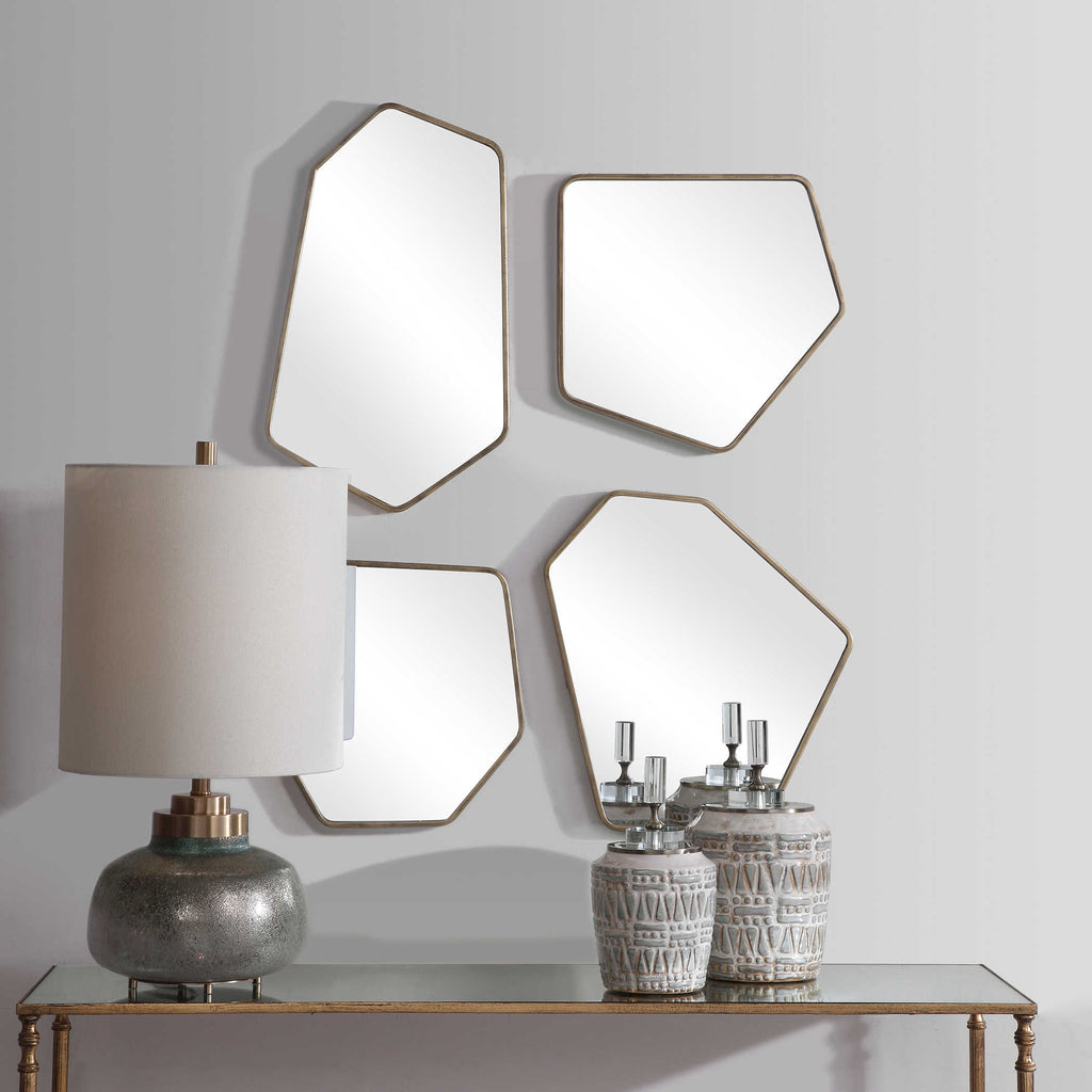 Linneah Mirrors, Gold, S/4 - Hedi's Furniture