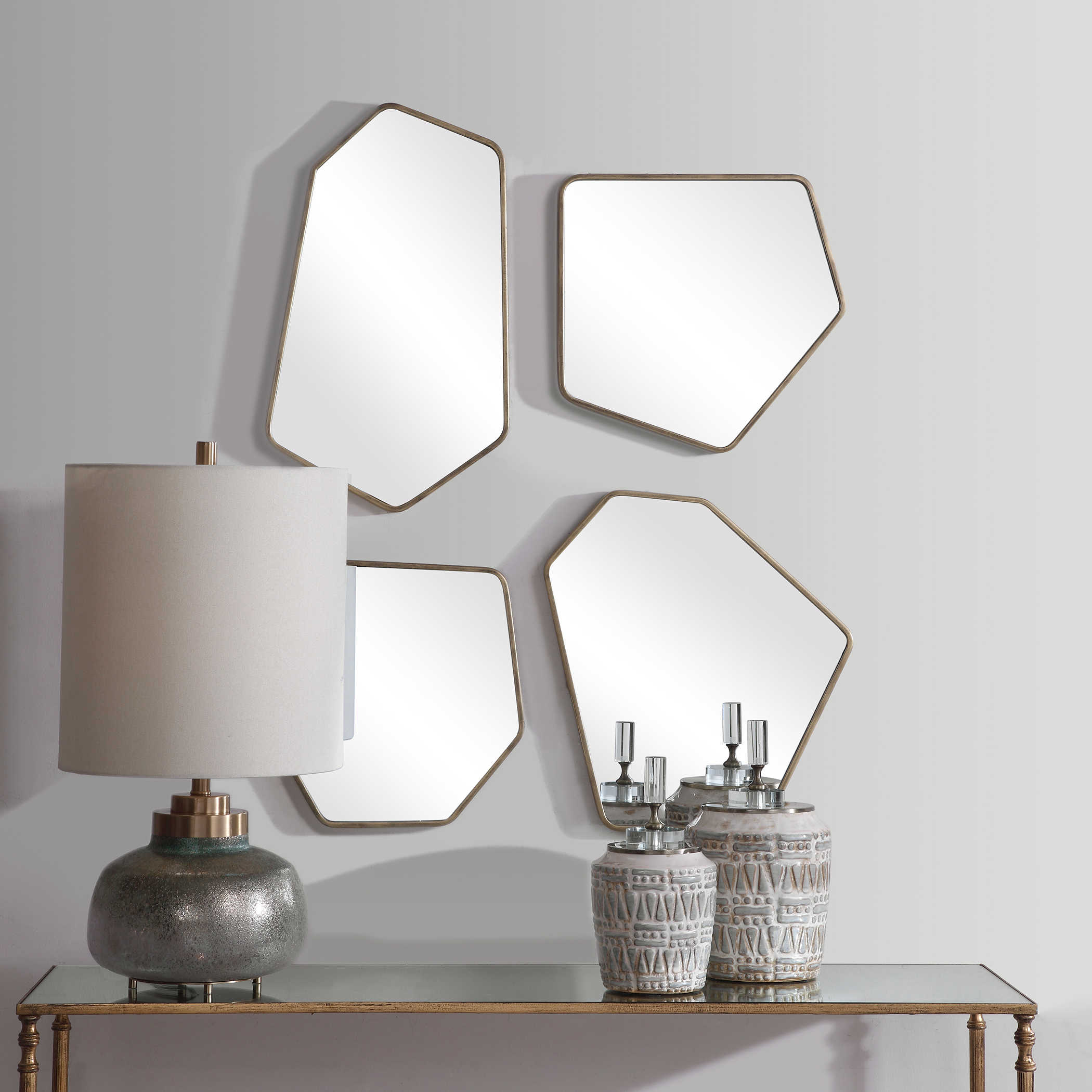 Linneah Mirrors, Gold, S/4 - Hedi's Furniture