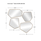 Linneah Mirrors, Gold, S/4 - Hedi's Furniture