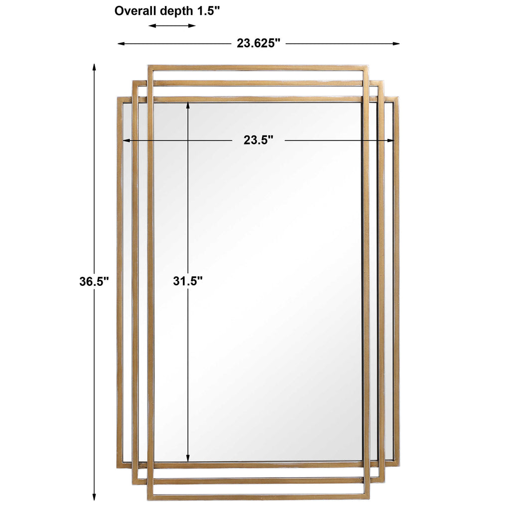 AMHERST MIRROR, GOLD - Hedi's Furniture