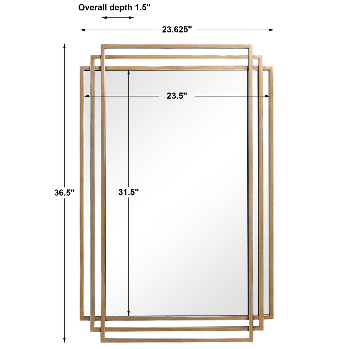 AMHERST MIRROR, GOLD - Hedi's Furniture