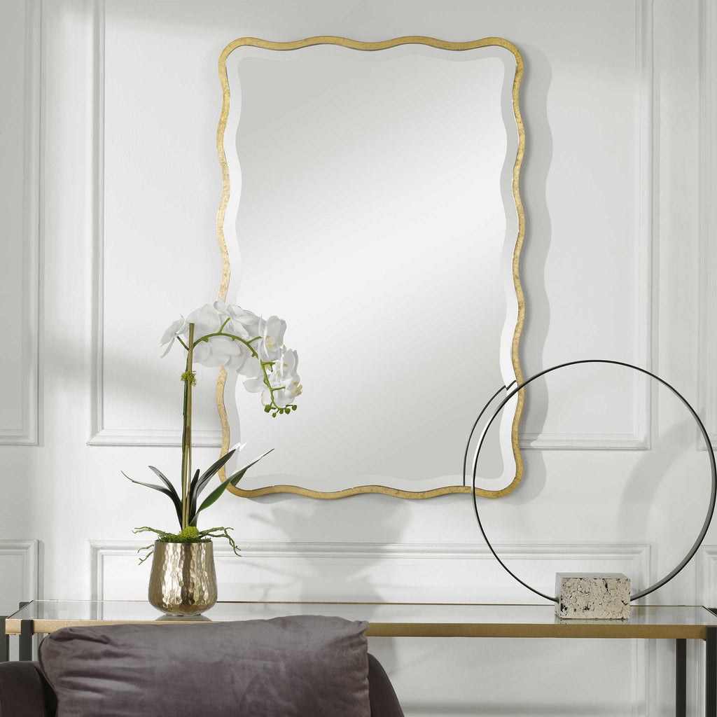 Aneta Mirror, Gold - Hedi's Furniture