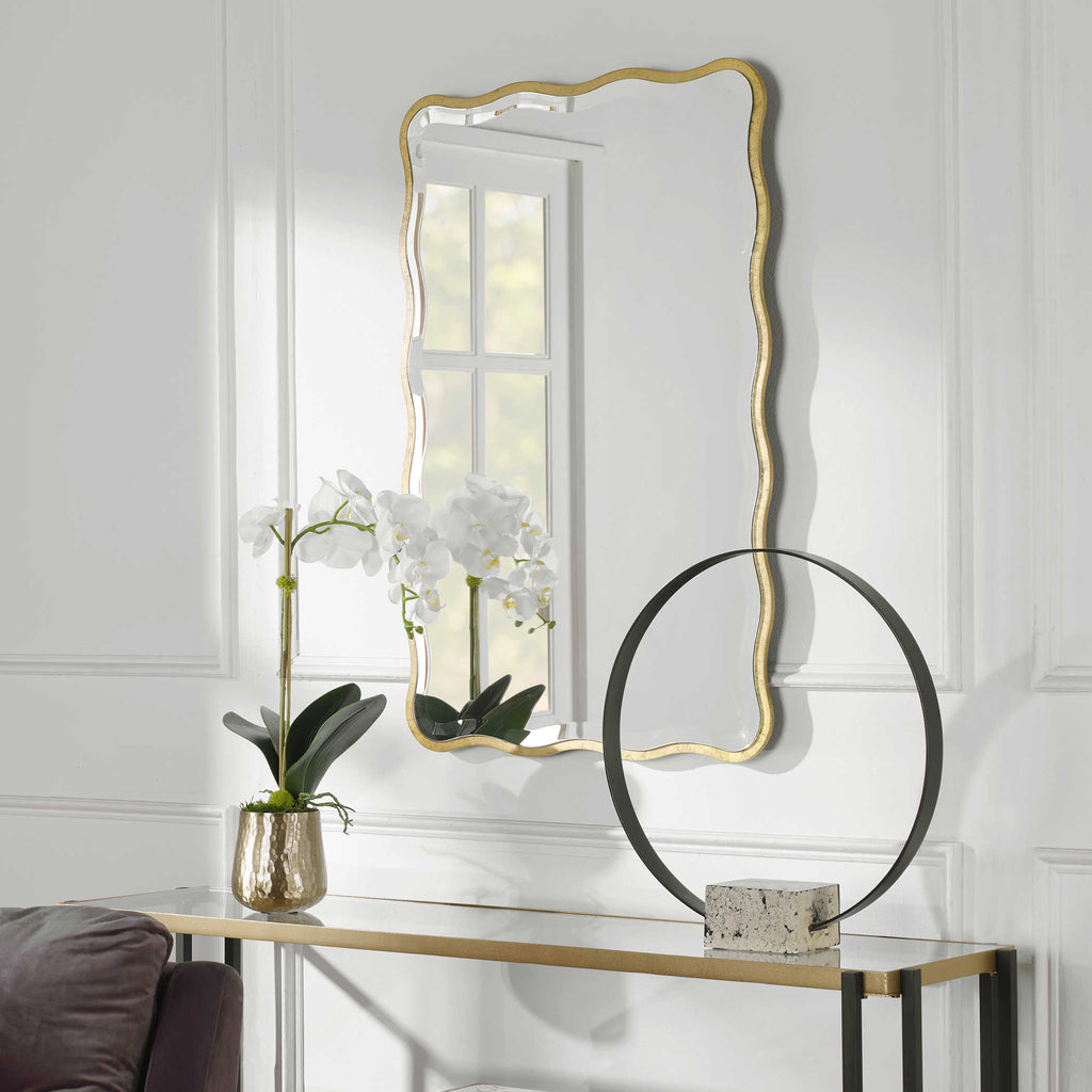 Aneta Mirror, Gold - Hedi's Furniture