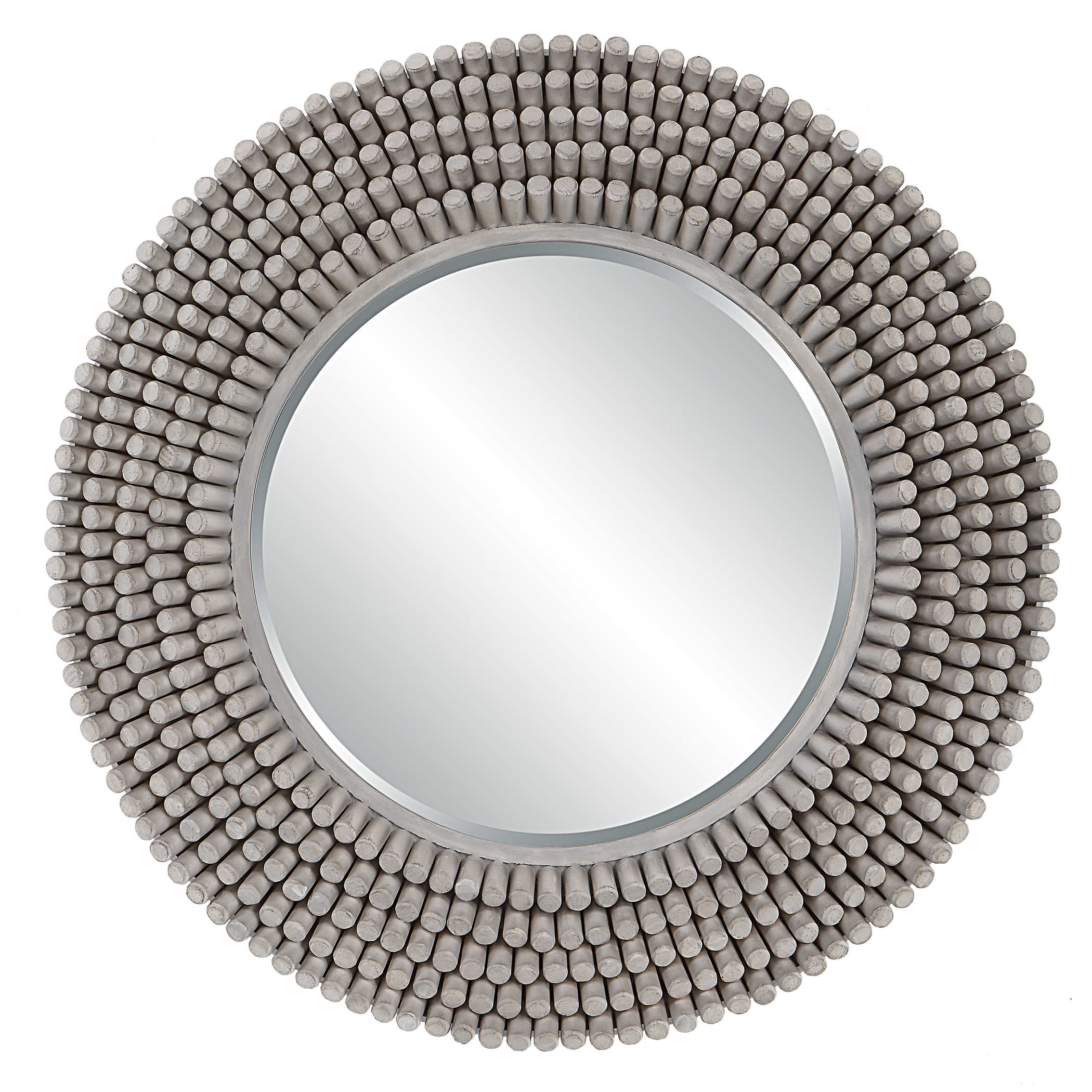 PORTSIDE ROUND MIRROR, GRAY - Hedi's Furniture