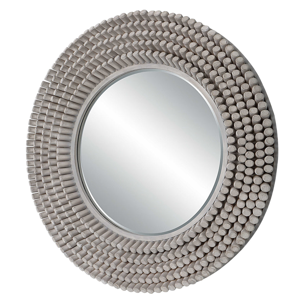 PORTSIDE ROUND MIRROR, GRAY - Hedi's Furniture