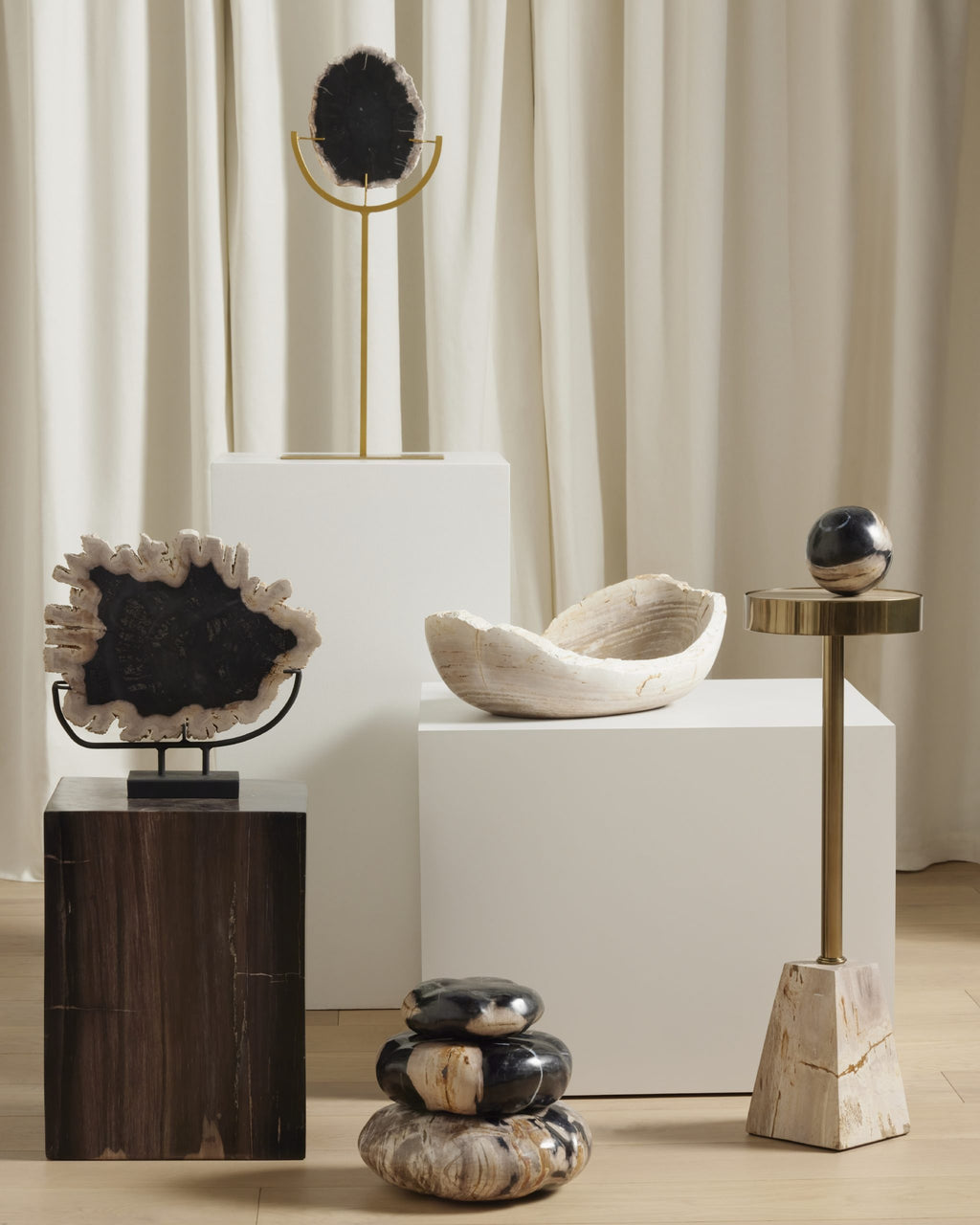 BUCK END TABLE-DARK PETRIFIED WOOD - Hedi's Furniture
