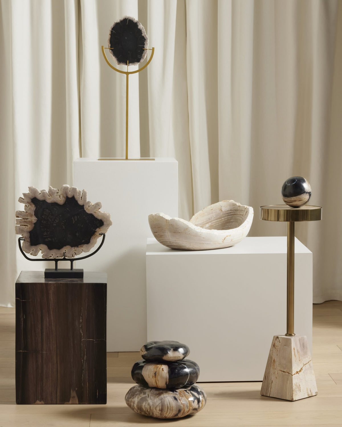 BUCK END TABLE-DARK PETRIFIED WOOD - Hedi's Furniture