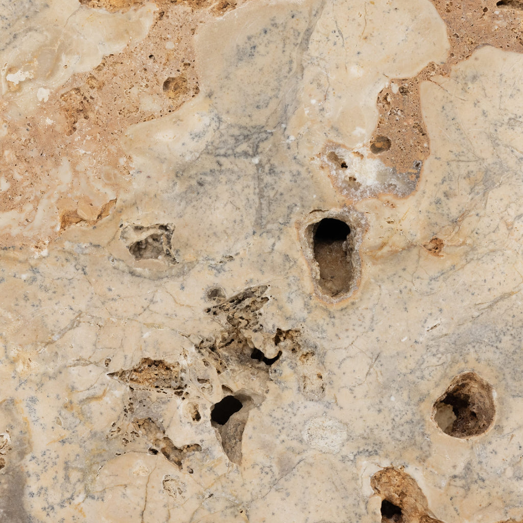 FAYDON END TABLE-ROMANO FOSSE TRAVERTINE - Hedi's Furniture