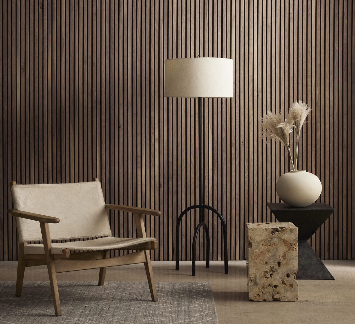 FAYDON END TABLE-ROMANO FOSSE TRAVERTINE - Hedi's Furniture