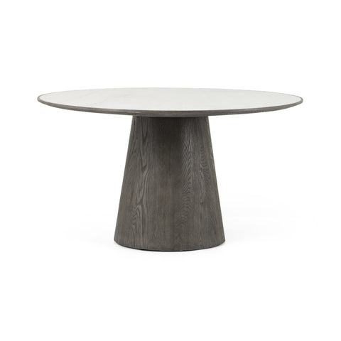 SKYE ROUND DINING TABLE-WHITE MARBLE - Hedi's Furniture