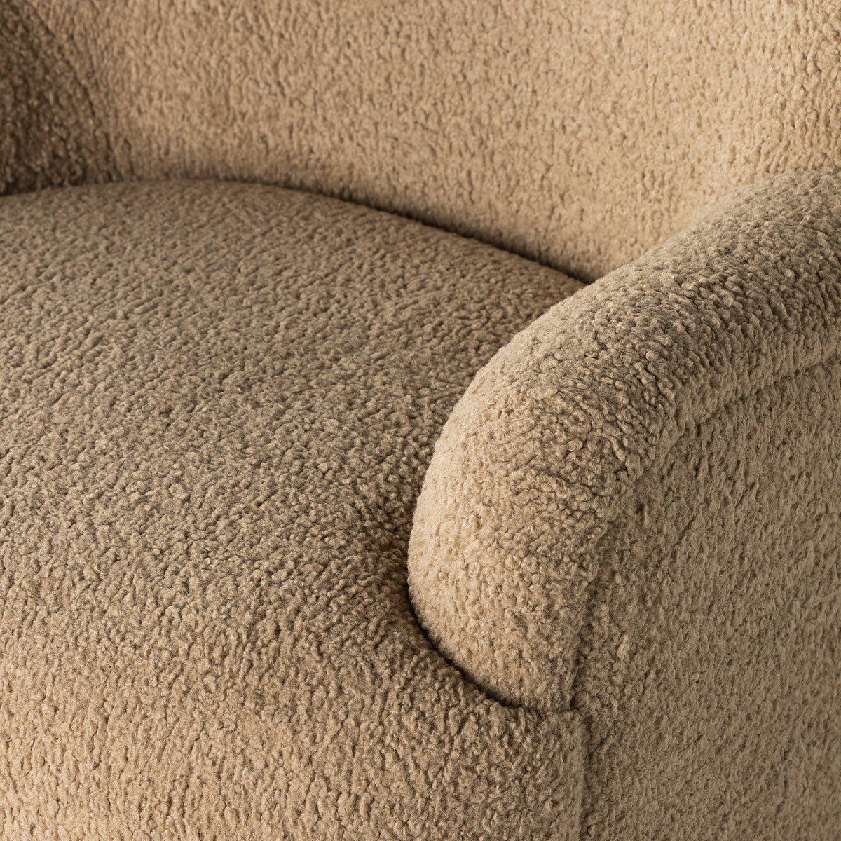 Kadon Swivel Chair-Sheepskin Camel - Hedi's Furniture