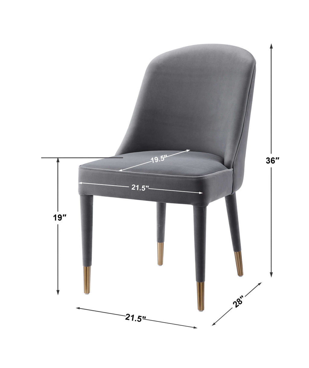 Brie Armless Chair in Gray - Hedi's Furniture