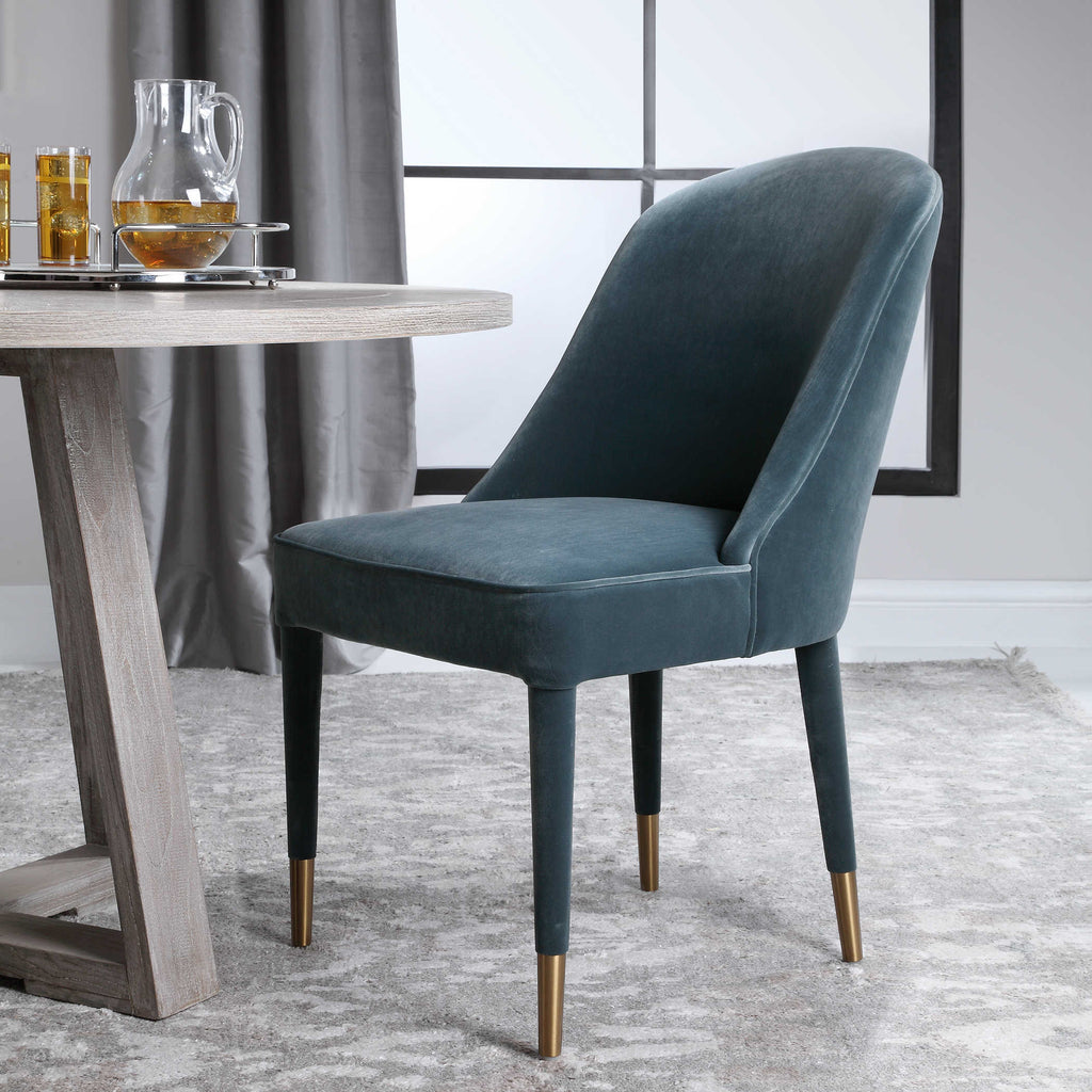 Brie Armless Chair in Blue - Hedi's Furniture