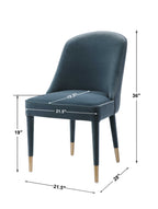 Brie Armless Chair in Blue - Hedi's Furniture