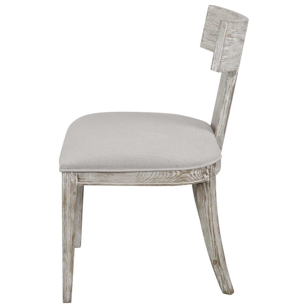 Idris Armless Chair, White - Hedi's Furniture