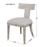 Idris Armless Chair, White - Hedi's Furniture