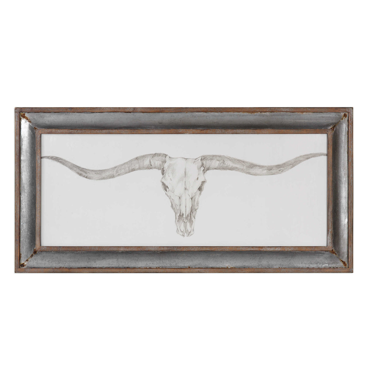 Western Skull Mount Framed Print - Hedi's Furniture