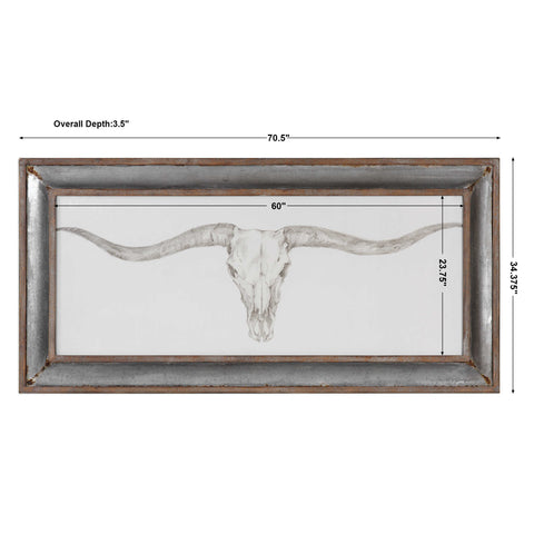 Western Skull Mount Framed Print - Hedi's Furniture
