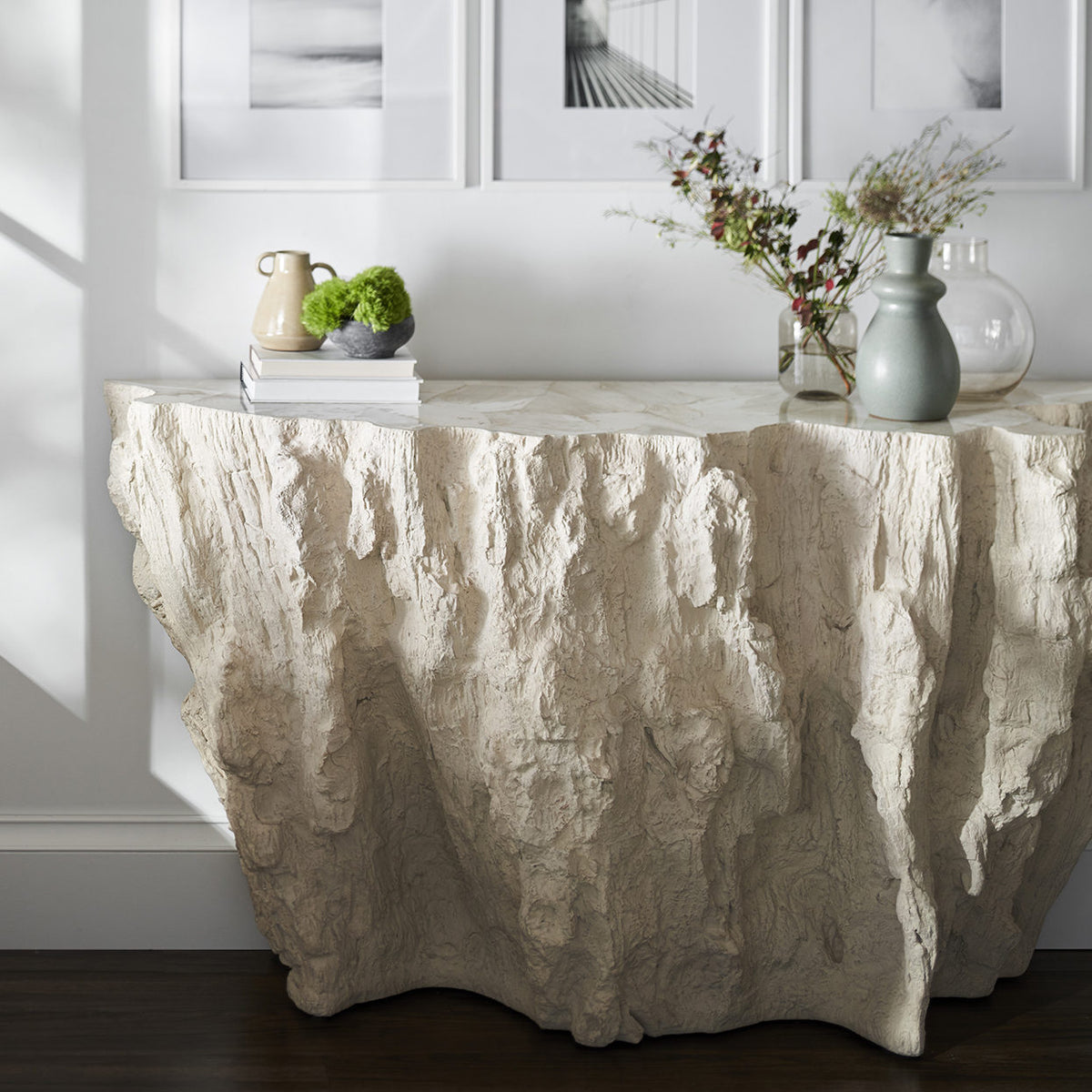 Camilla Fossilized Clam Console - Hedi's Furniture