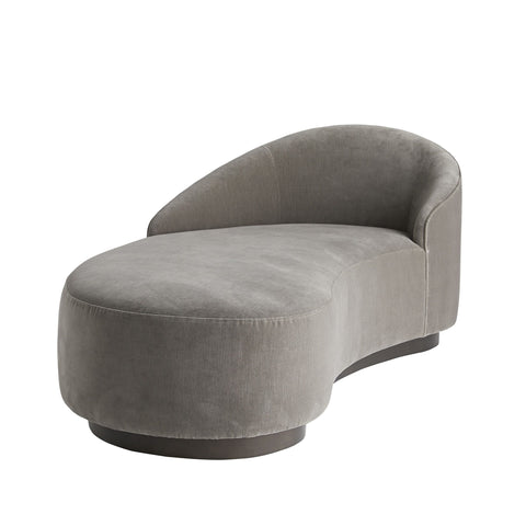 TURNER CHAISE SHARKSKIN VELVET GREY ASH, LEFT ARM - Hedi's Furniture