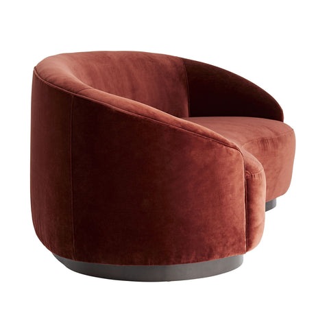 Turner Small Sofa in Paprika Velvet Upholstery - Hedi's Furniture