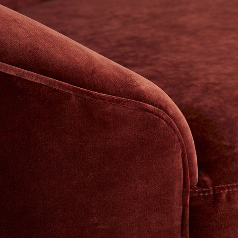 Turner Small Sofa in Paprika Velvet Upholstery - Hedi's Furniture