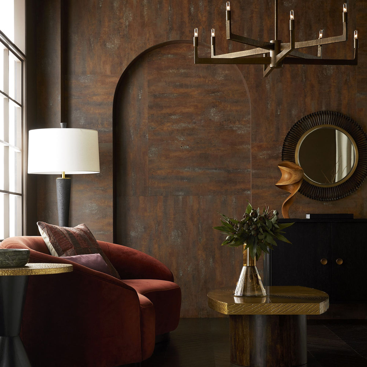 Turner Small Sofa in Paprika Velvet Upholstery - Hedi's Furniture