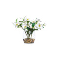 WHITE HELLEBORIS IN BARREL VASE - Hedi's Furniture