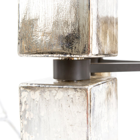 Ava Large Chandelier-Aged Metallic Glass - Hedi's Furniture