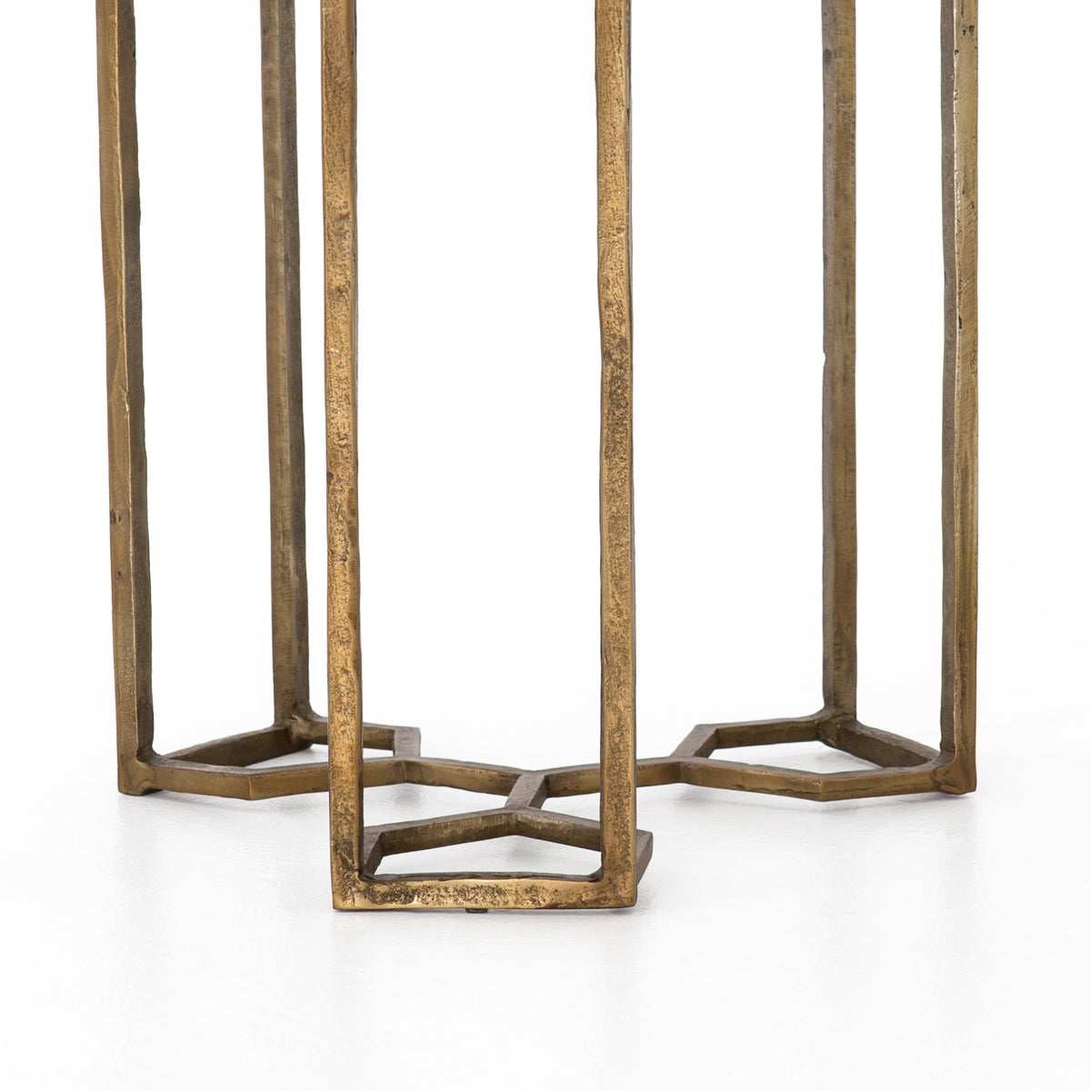 NAOMI MARBLE END TABLE-RAW BRASS - Hedi's Furniture
