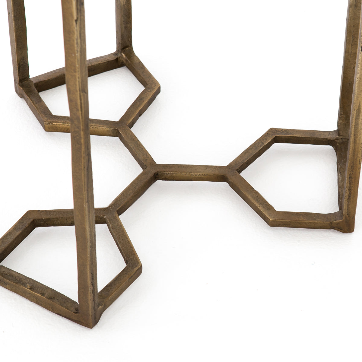 NAOMI MARBLE END TABLE-RAW BRASS - Hedi's Furniture