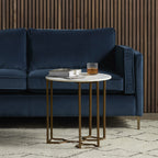 NAOMI MARBLE END TABLE-RAW BRASS - Hedi's Furniture