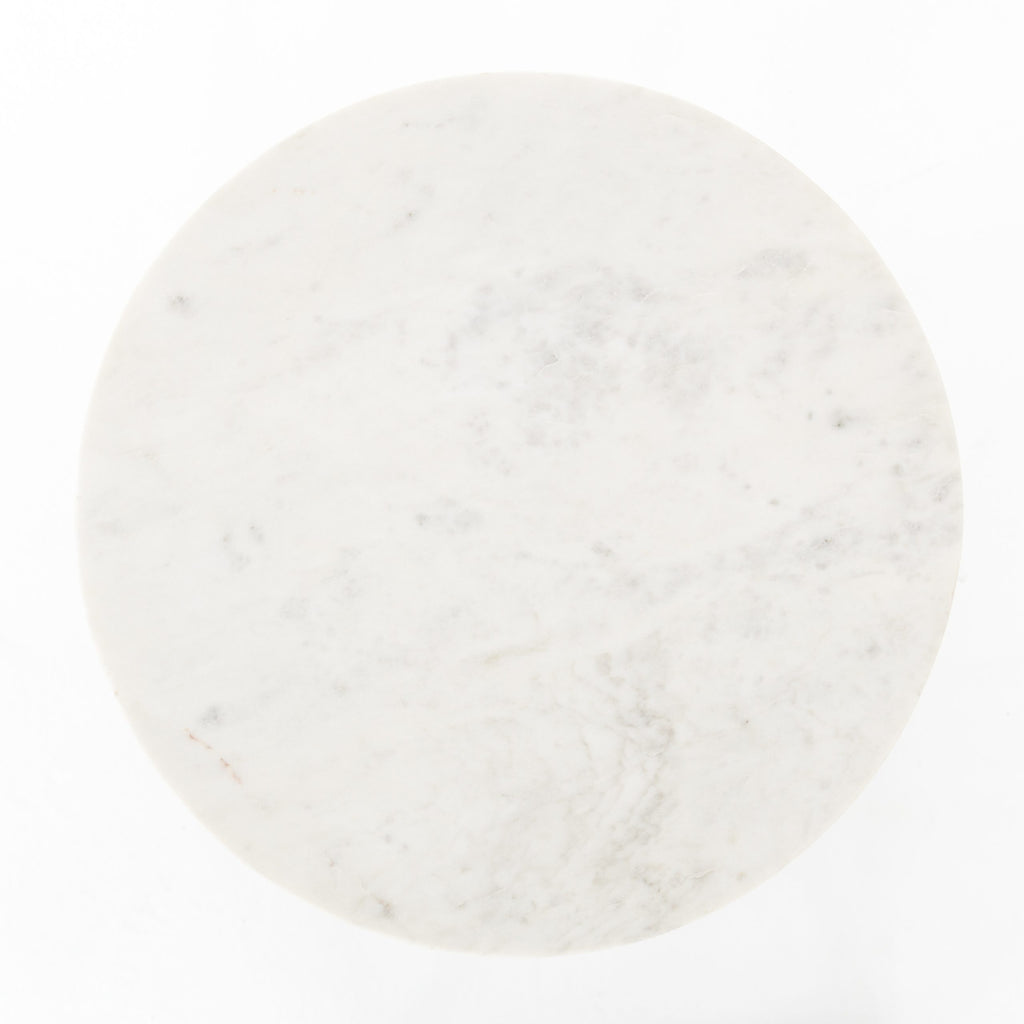 NAOMI MARBLE END TABLE-RAW BRASS - Hedi's Furniture
