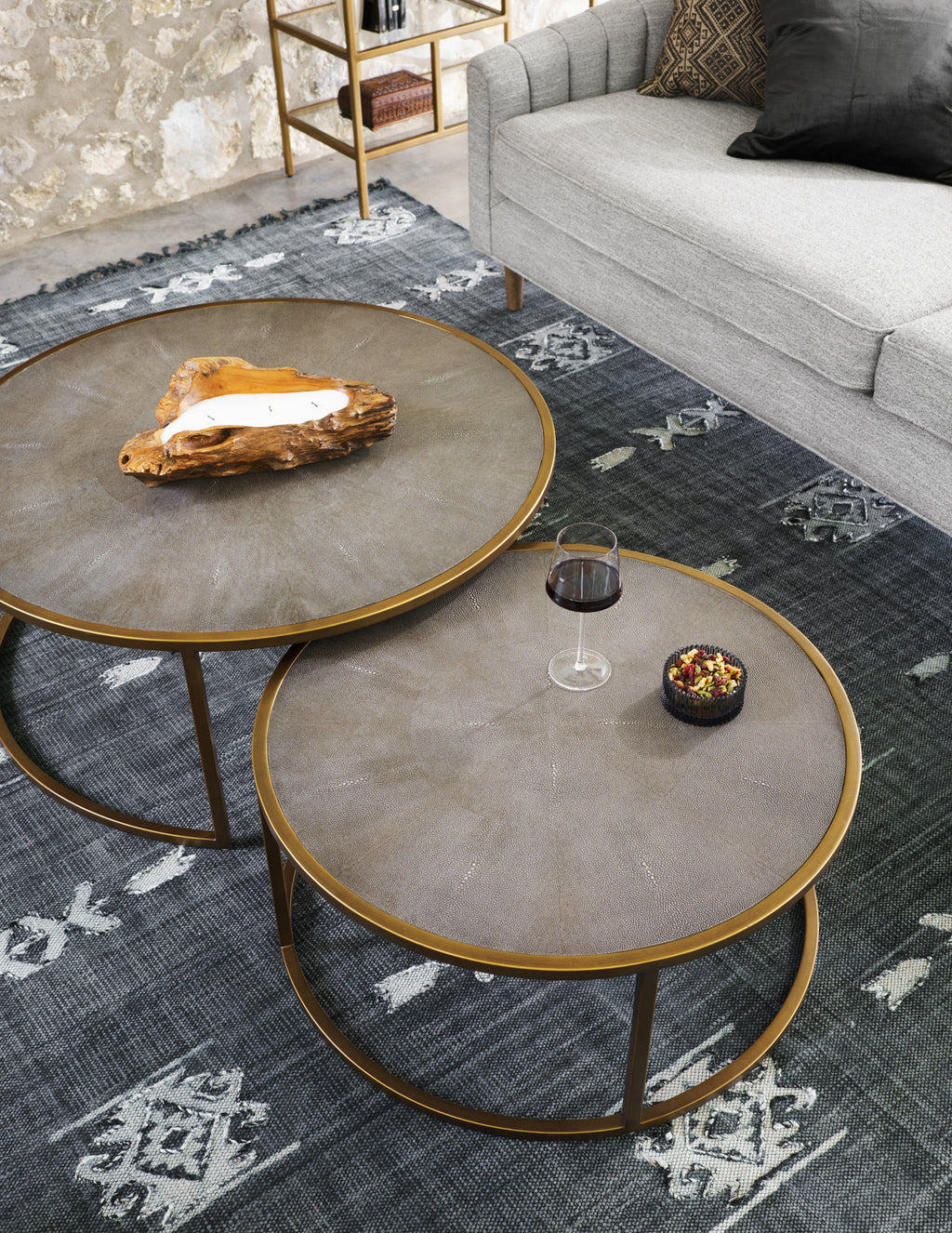 SHAGREEN NESTING COFFEE TABLE - Hedi's Furniture