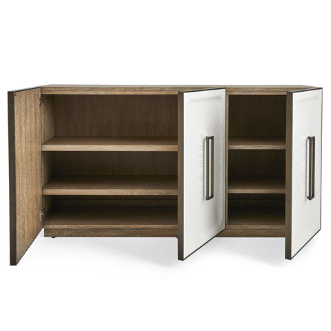 White linen 3 door cabinet - Hedi's Furniture
